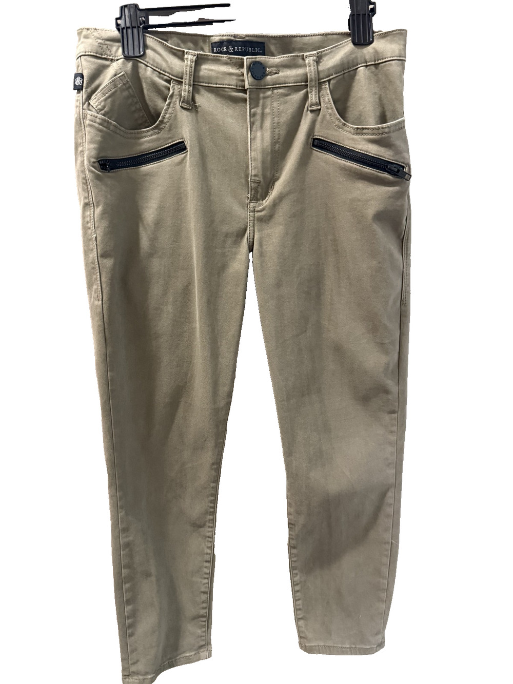 Rock & Republic Kashmiere Crop Brown w/ Zipper detail Women's Size 12